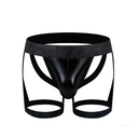 JOCKMAIL 259 FAUX LEATHER JOCK WITH LEG RESTRAINTS