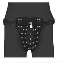 OUCH PU LEATHER CHASTITY JOCK