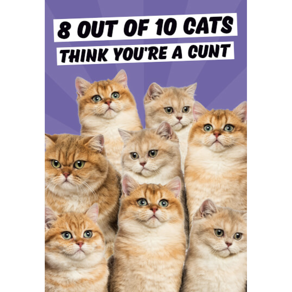 DM 8 OUT OF 10 CATS CARD