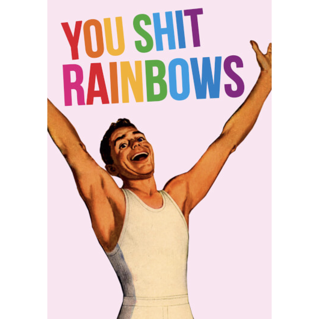 DM You Shit Rainbows Rude Birthday Card