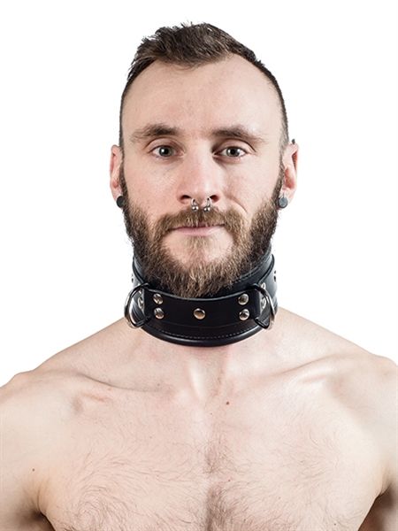 MISTER B  LEATHER SLAVE COLLAR D-RING BROAD