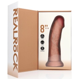 REAL ROCK VIBRATING &amp; ROTATING CURVED COCK NO BALLS  20,5cm