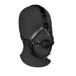 [2100000368204] OUCH HEAD HARNESS W/ BEATHABLE GAG/ NOSE HOOKS