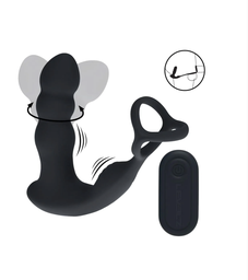 [2100000391745] LEVELZ BY SHOTS - DUAL VIBRATING ROTATING HEAD PLUG WITH REMOTE