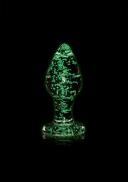 OUCH! GLOW IN THE DARK GLASS BUTT PLUG 