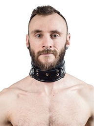 [2100000266081] MISTER B  LEATHER SLAVE COLLAR D-RING BROAD