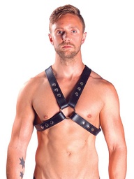 MISTER B LEATHER TOP HARNESS W/ SNAP STUDS